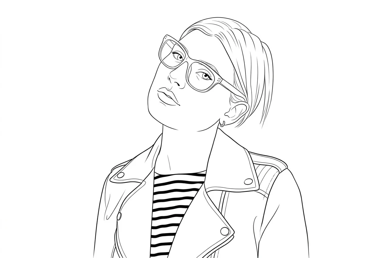 Portrait converted into a clean line drawing